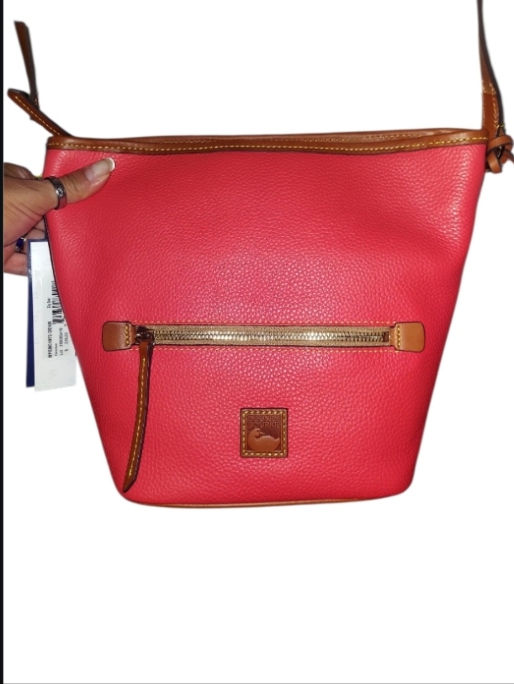 NWT Dooney & Bourke Pebble Grain Leather Zip Sac Crossbody Shoulder Bag